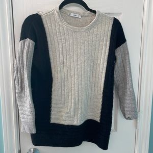 Vince cashmere and wool sweater top color block grey and dark blue size xs